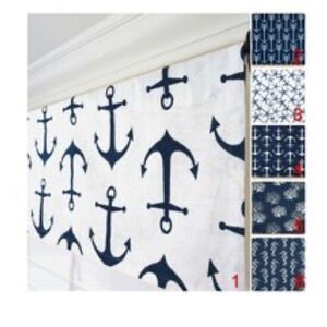 Valances‎ Curtains For Baby Boy Nursery Nautical Sailboat Theme x2